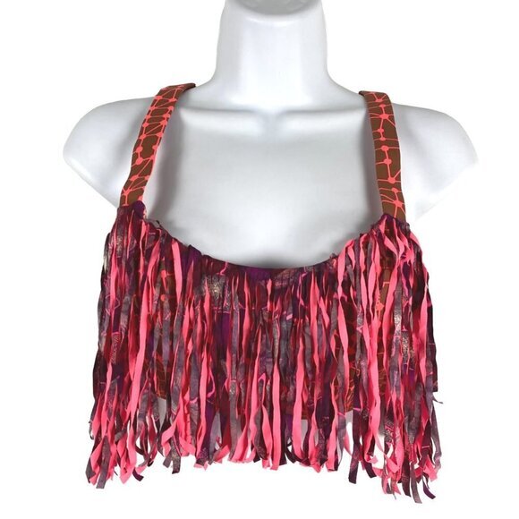 Maaji Royal Riders Bikini Swim Top Large Fringe Multicolored Print NWT‎ SW-1840 - Picture 3 of 9